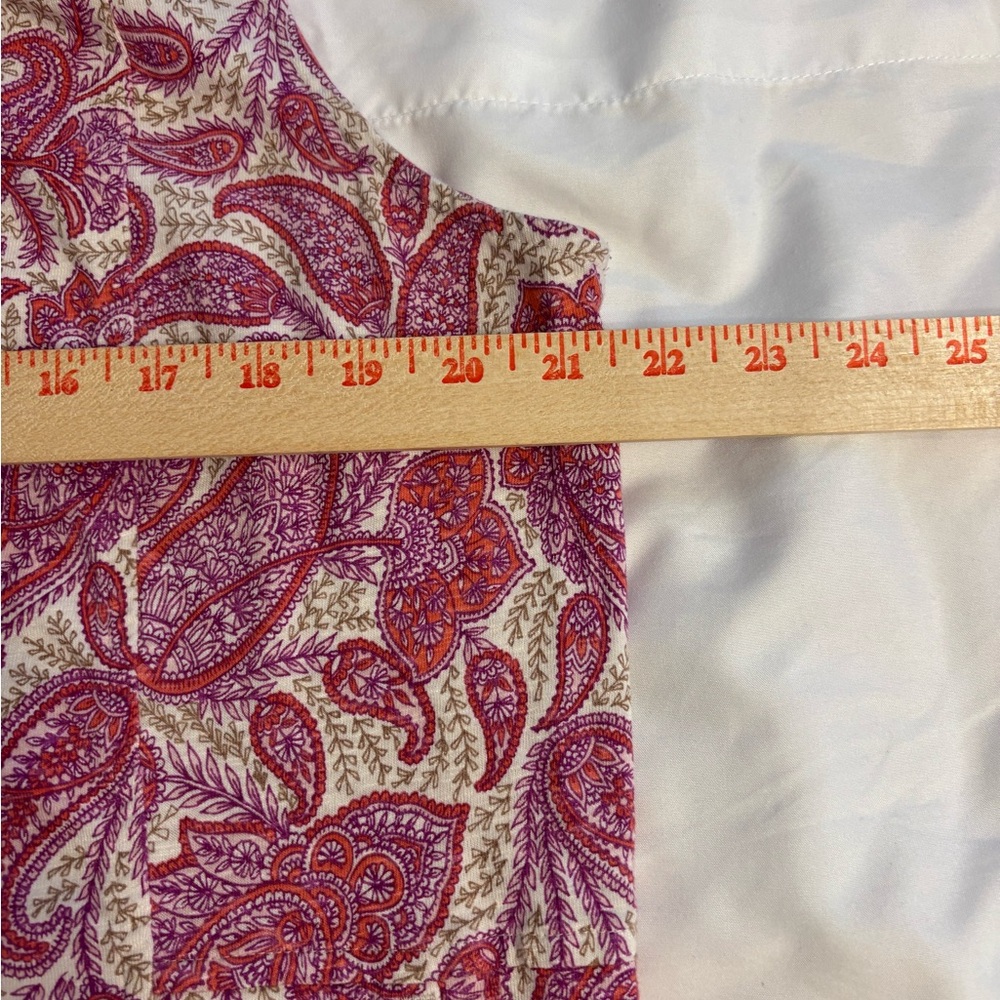 J Jill Large Pink Paisley Sleeveless Dress Soft Cotton Tencel Knit - Picture 4 of 9